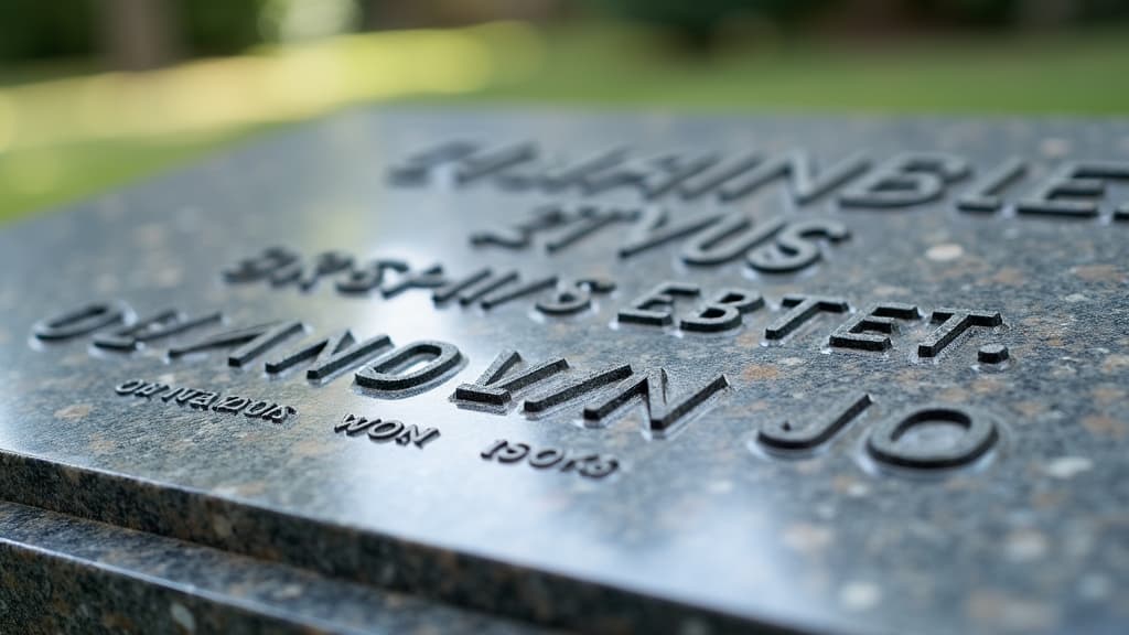 A freshly cleaned granite headstone surface