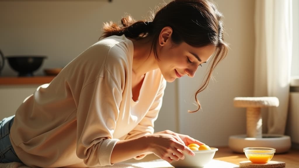 Person maintaining a healthy daily routine after losing a pet