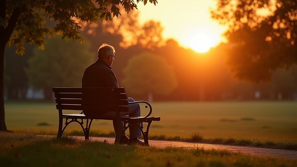 Person peacefully reflecting at a memorial site, symbolizing healing and coping with grief