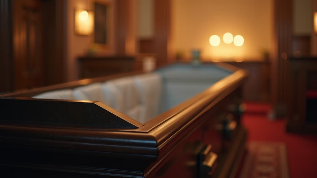 Open casket in a chapel of rest