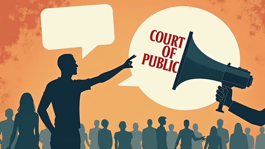 Stylized image of a megaphone and speech bubbles