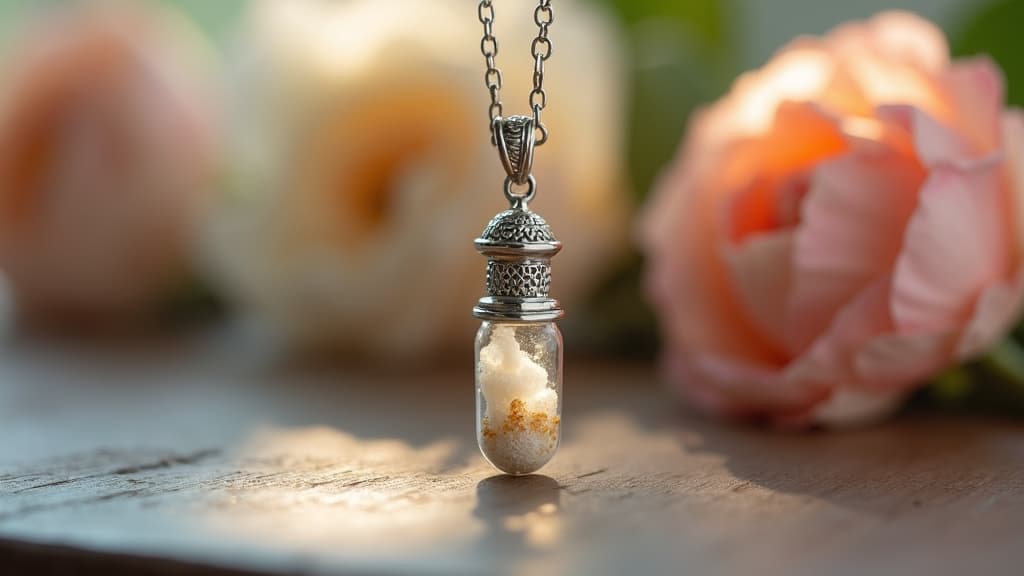 Silver cat memorial necklace pendant containing pet