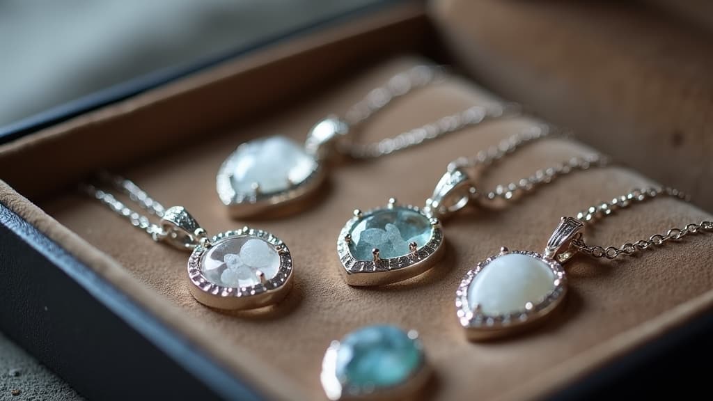 Memorial jewelry pendants and necklaces