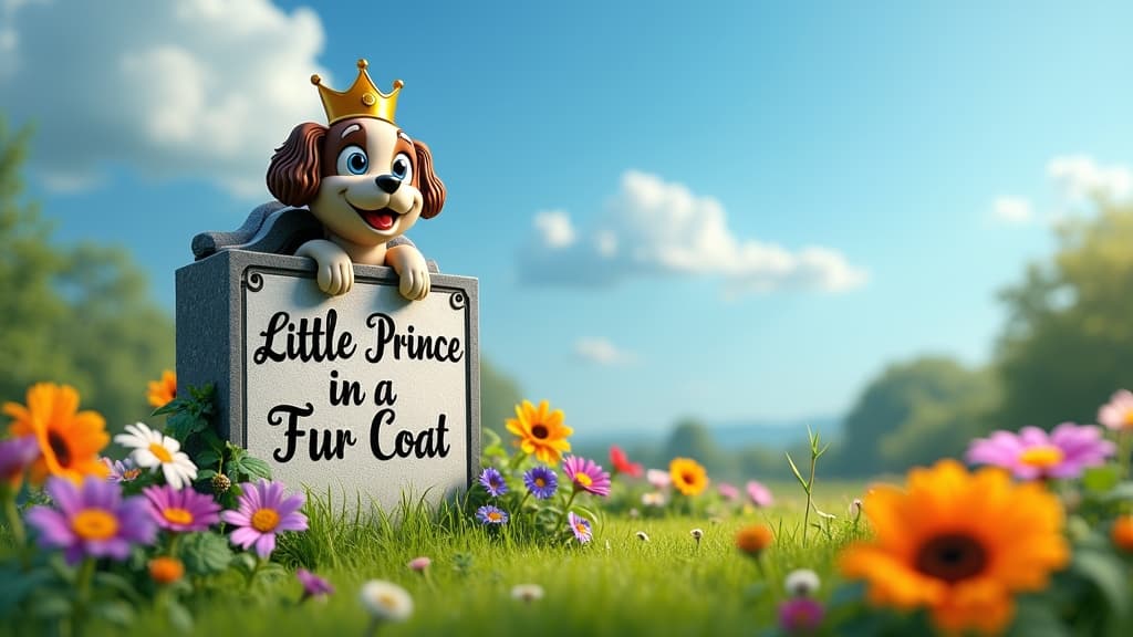 Funny pet epitaph on a gravestone for a dog