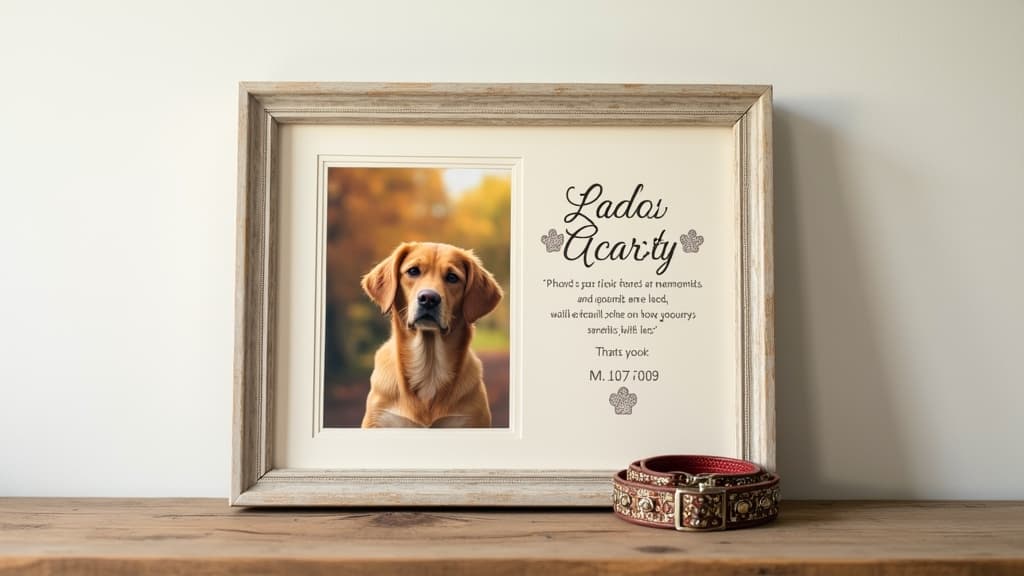 Pet memorial photo frame