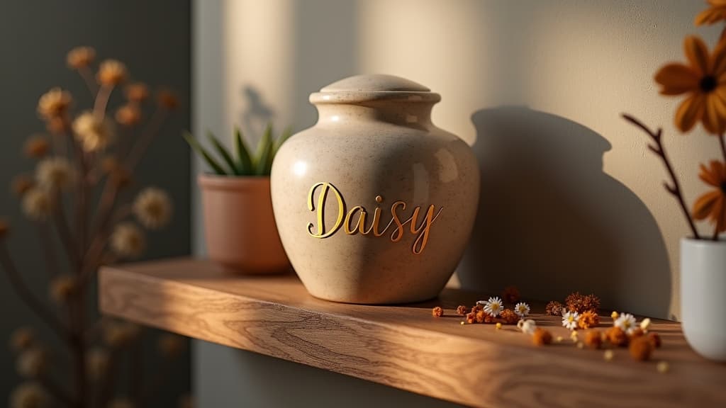 Elegant custom urn for pet ashes