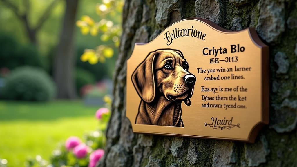 Laser-etched pet memorial plaque