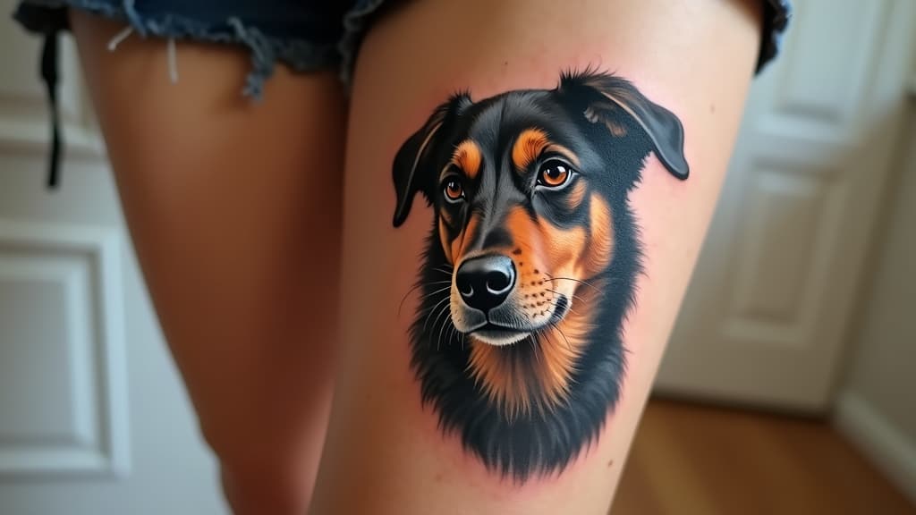 Artistic pet portrait tattoo