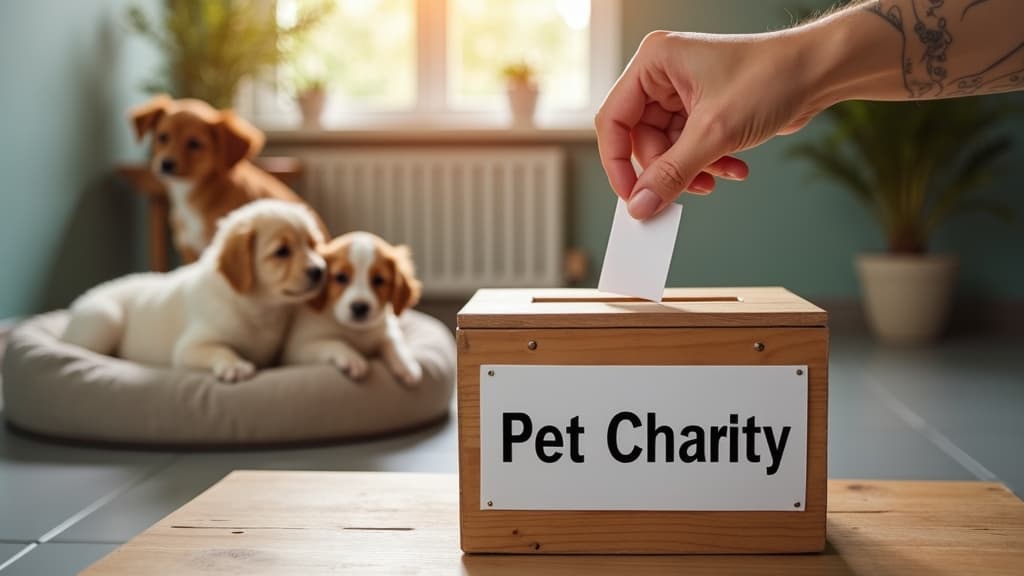 Hand donating to an animal shelter