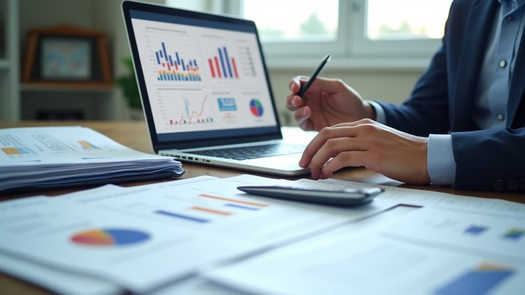 An executor diligently reviews financial documents and asset records