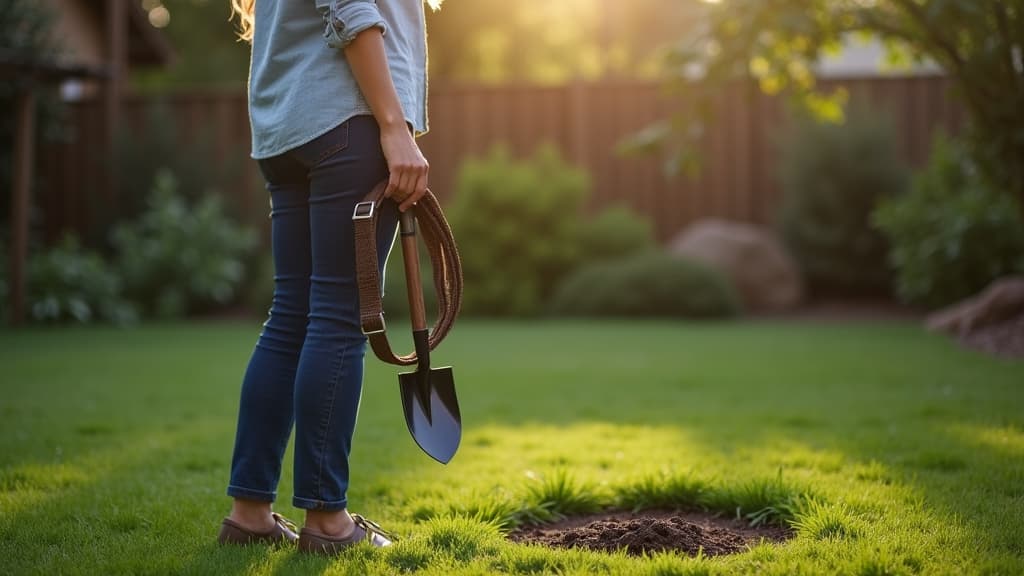 Contemplating a suitable location for a pet burial site.