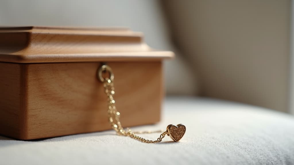 An elegant pet cremation urn displayed with a piece of keepsake jewelry.