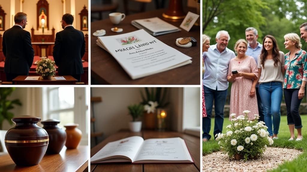 A visual representation of cremation memorial planning elements.