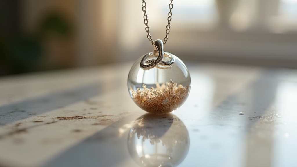 An elegant piece of cremation art or jewelry.