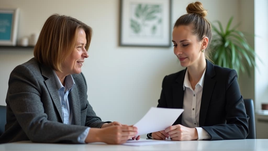 A person consulting with a cremation provider or funeral director.