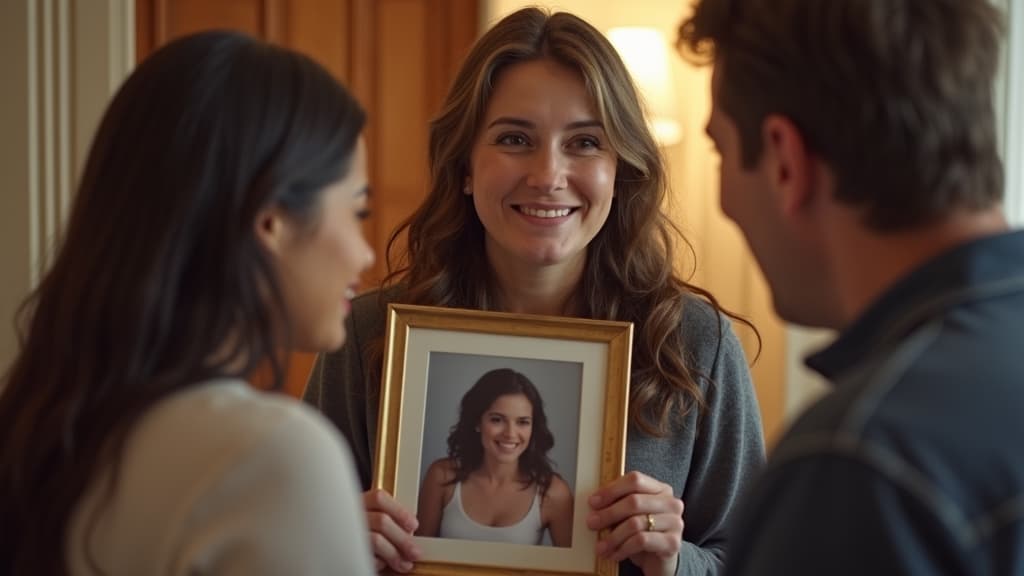 People sharing a cherished memory or story at a funeral.