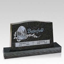 dark grey granite headstone