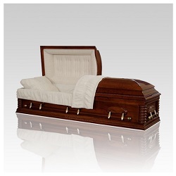 Some wood caskets feature details as elegant as those on expensive wood furnishings