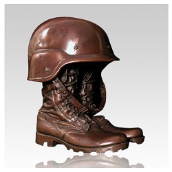 A scuptural military urn will create an elegant and discreete memorial