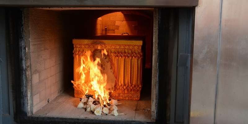 The Cremation Chamber Lit and Creating Human Ashes