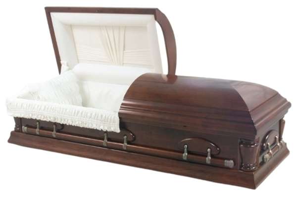 A beautiful wood casket