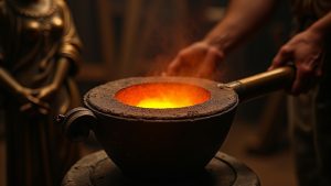 The transformation of raw material into enduring art
