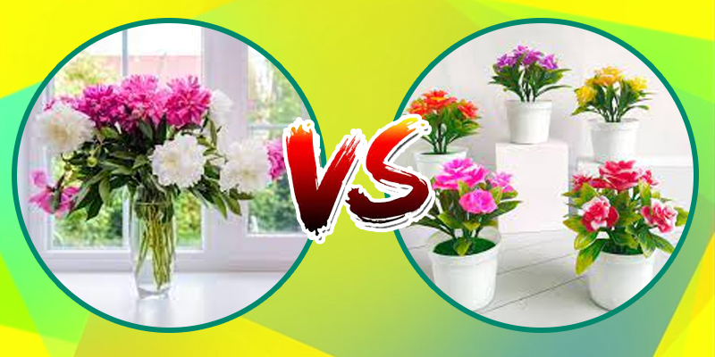 Fresh flowers vs artificial flowers