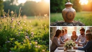 Alternative funeral options including cremation, green burial, and home funerals