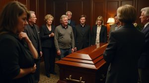 Family gathered during a funeral visitation