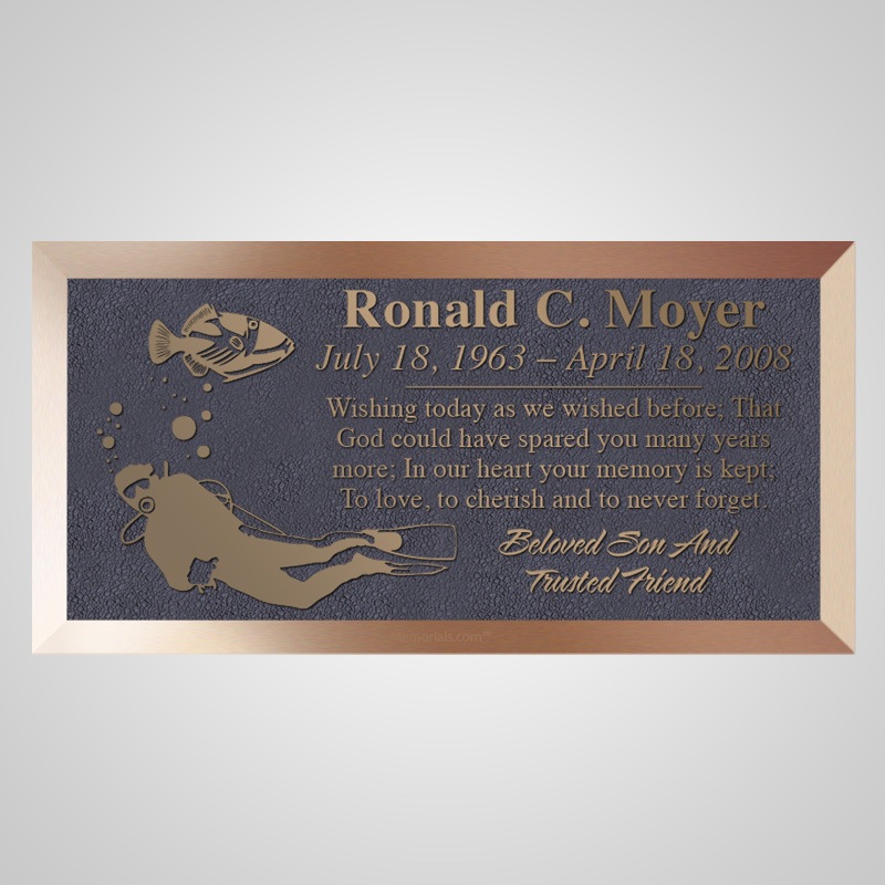 Scuba Diver Bronze Plaque