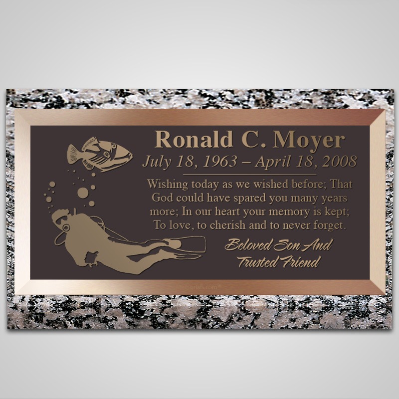 Scuba Diver Bronze Plaque, diver plaque