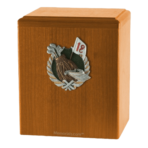 18th Hole Oak Cremation Urn