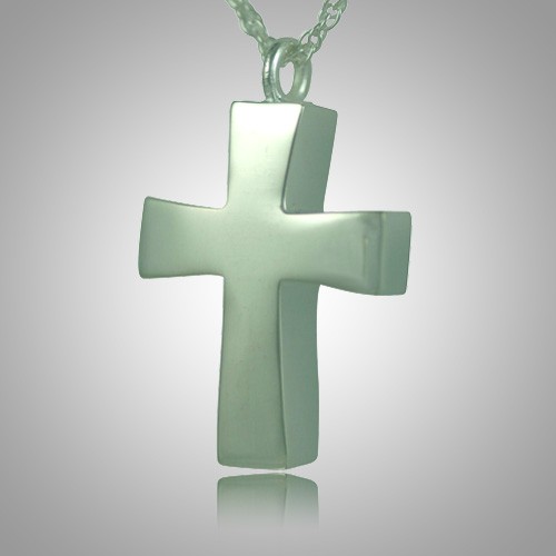 Curved Cross Keepsake Pendant