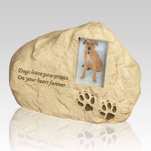 Dog Paw Print Rock Cremation Urn