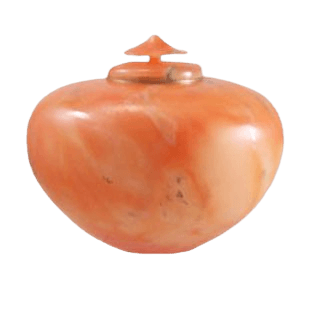 Orange Alabaster Cremation Urn