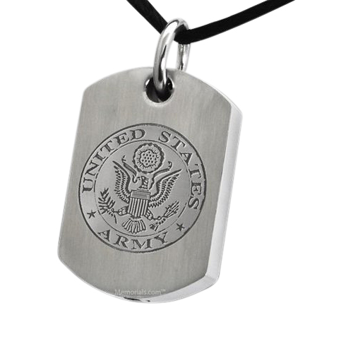 Us Army 24 Sterling Silver Dog Tag Medal with Stainless Steel Chain