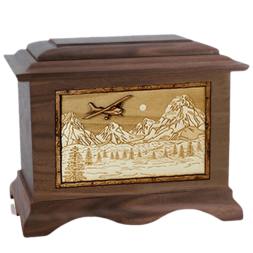 Aviation Walnut Cremation Urn