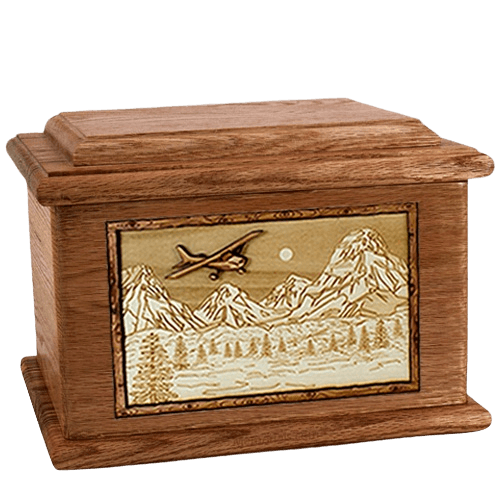 Aviation Walnut Memory Chest Cremation Urn