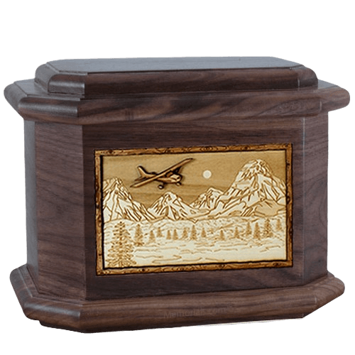 Aviation Walnut Octagon Cremation Urn