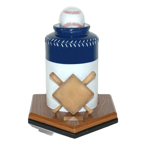 Baseball Blue Cremation Urn