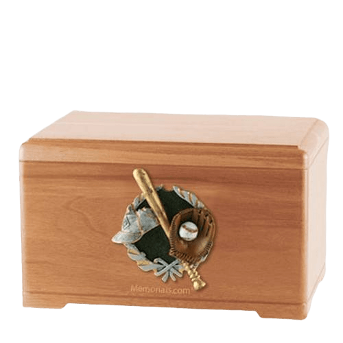 Baseball Fan Light Cherry Cremation Urn