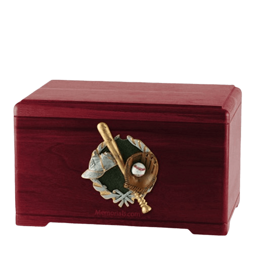 Baseball Fan Rosewood Cremation Urn