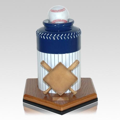Baseball Pinstripe Cremation Urn