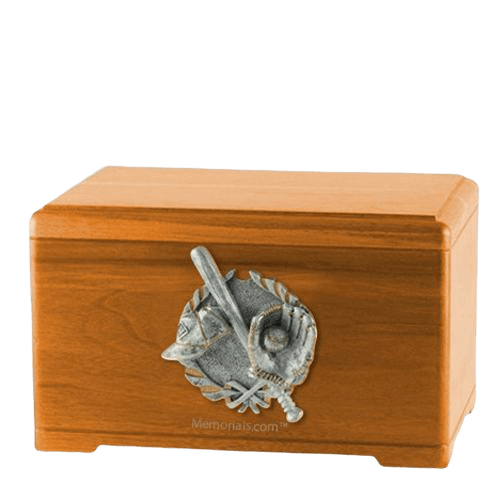 Baseball Tribute Oak Cremation Urn
