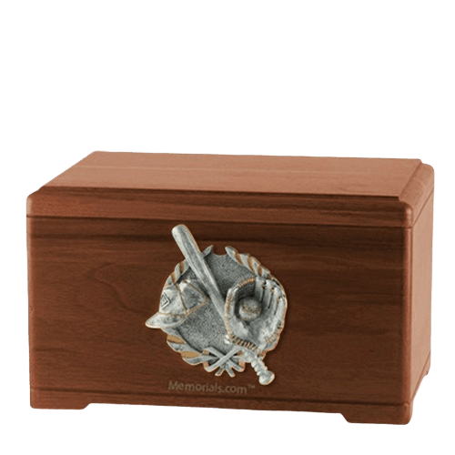 Baseball Tribute Walnut Cremation Urn