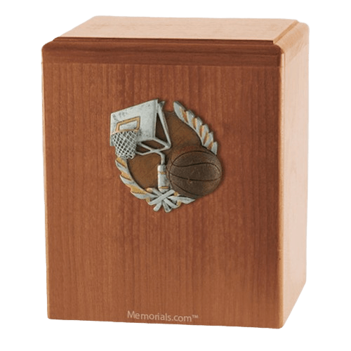 Basket Ball Light Cherry Cremation Urn