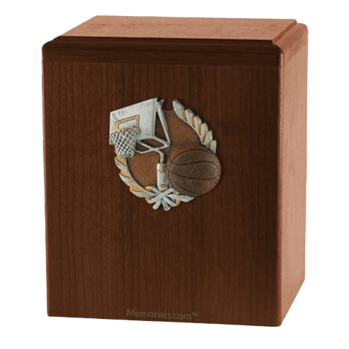 Basket Ball Walnut Cremation Urn