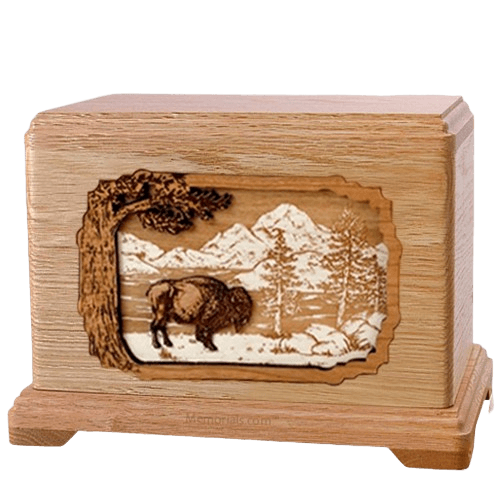 Bison Oak Hampton Cremation Urn