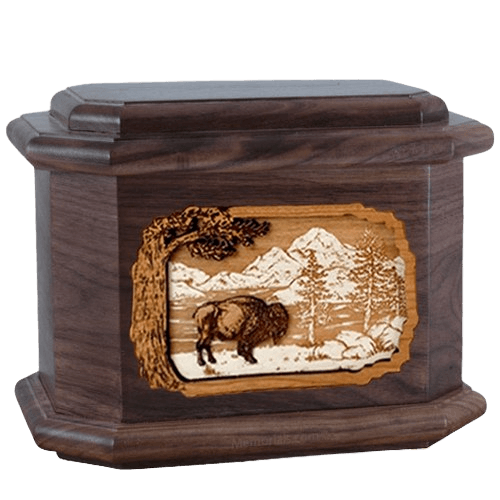 Bison Walnut Octagon Cremation Urn