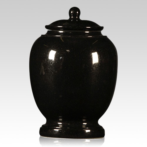 Black Satin Granite Cremation Urn